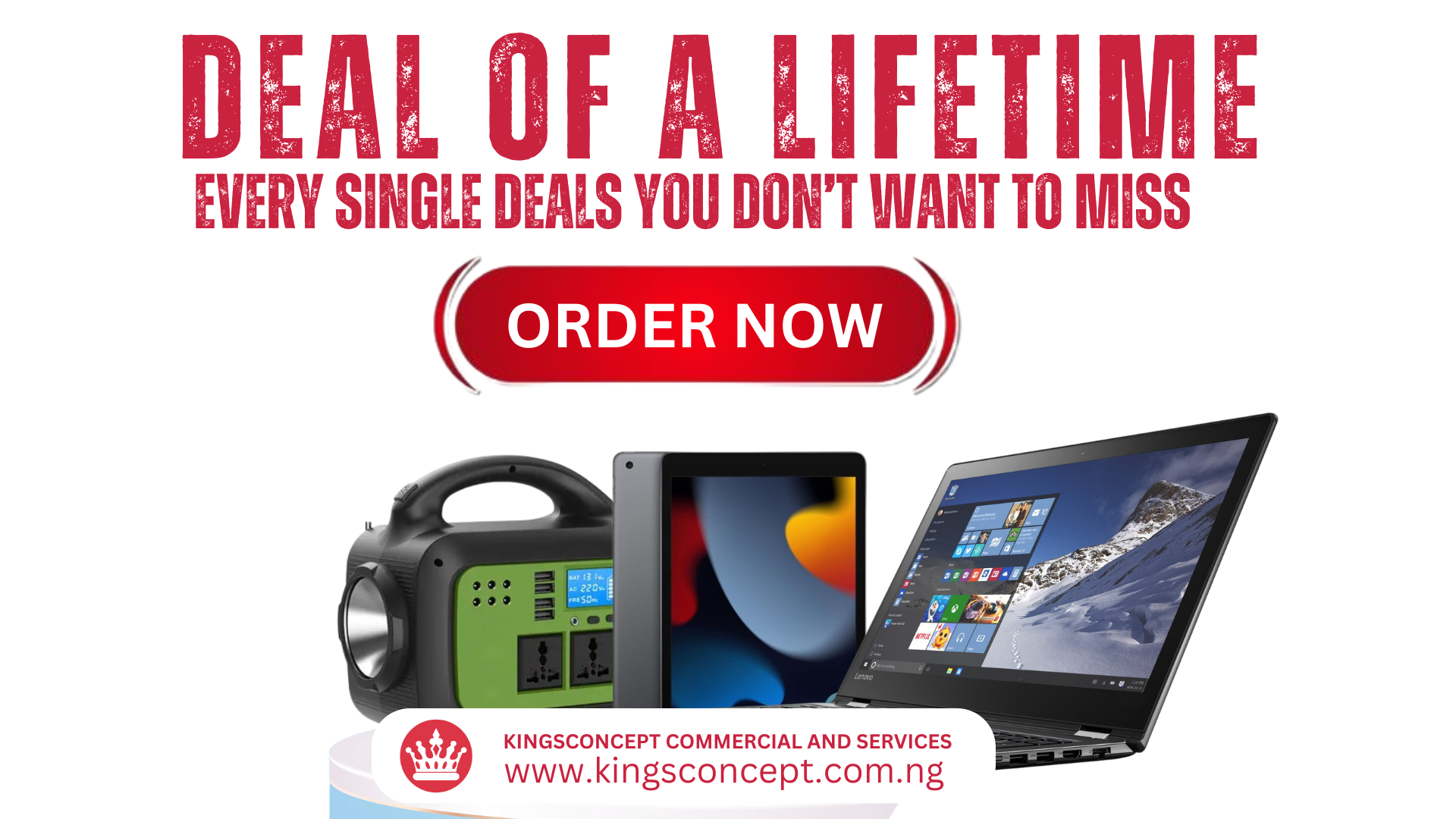 Experience the ultimate shopping thrill with us at Kingsconcept commercial and services, Enjoy unbeatable prices, flash sales, and more... 